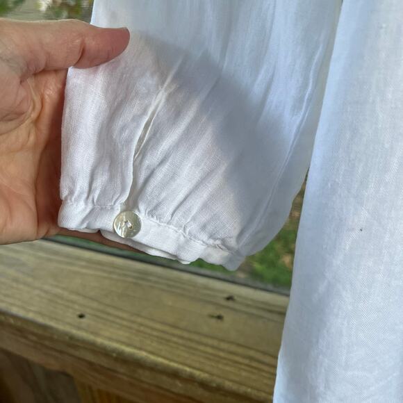 Malvin I Love Linen Women's White 100% Linen Blouse Size S - Picture 4 of 9